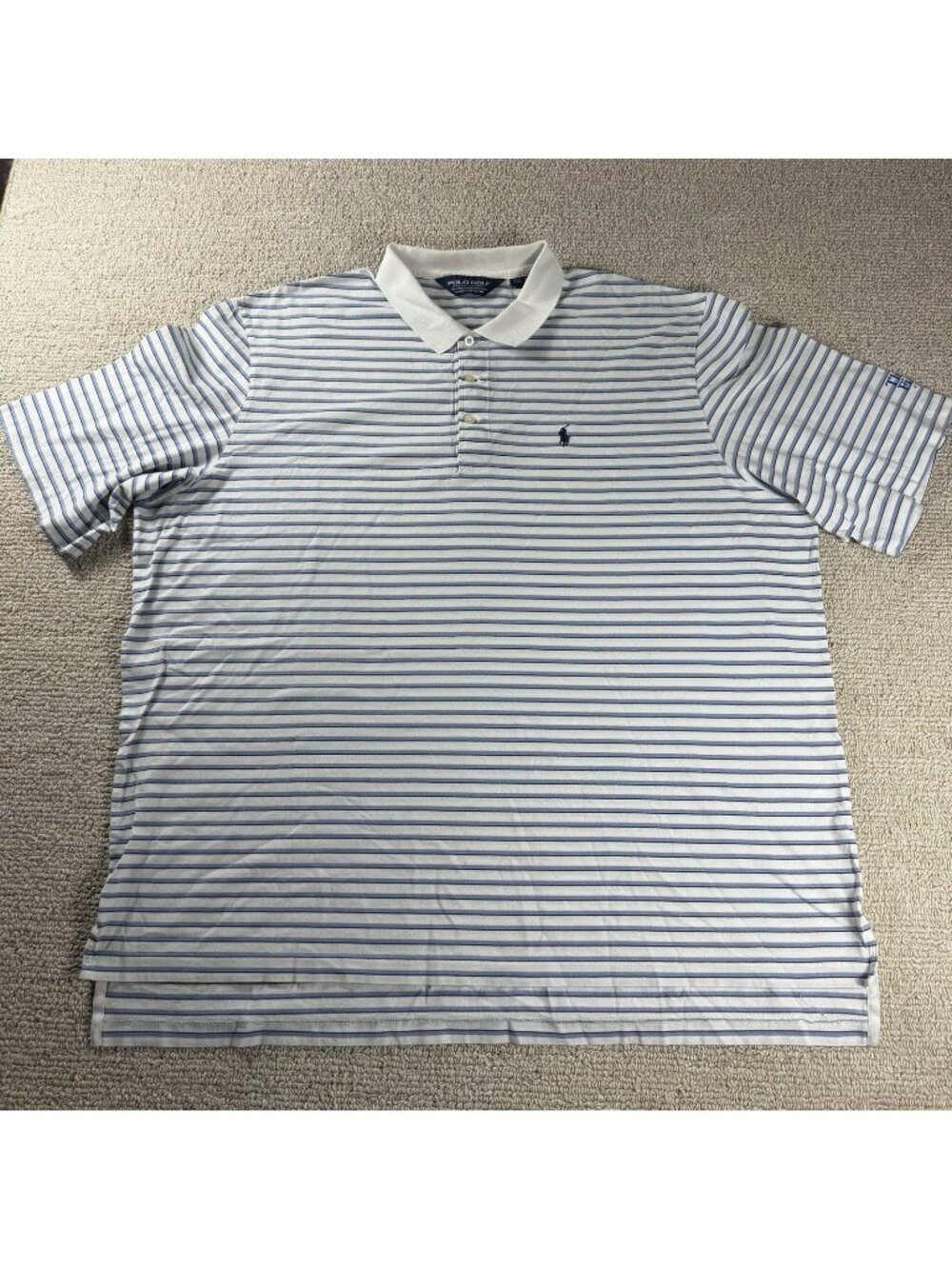 Vintage Polo Golf Ralph Lauren Pima Cotton Polo Shirt White Blue Men’s Size XXL